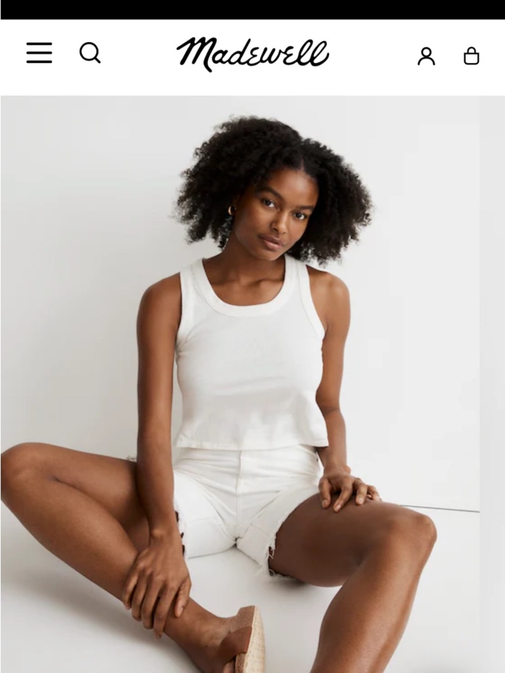 Madewell Softfade Cotton Boxy-Crop Tank